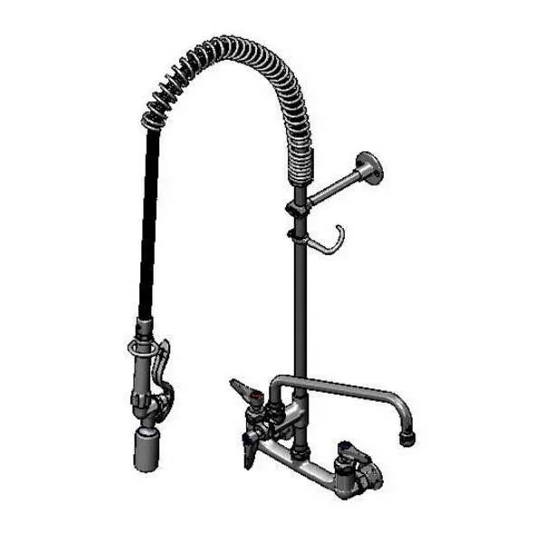 T&S Brass B-0133-12-CRBJ Easyinstall Pre-Rinse Unit, with Add-On Faucet
