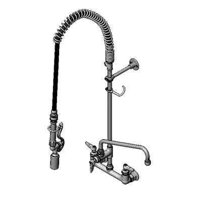 T&S Brass B-0133-12ACBJST Pre-Rinse Unit, with Add-On Faucet, Splash/Wall Mount