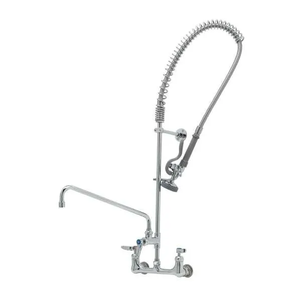 T&S Brass B-0133-14-CR-B Easyinstall Pre-Rinse Unit, 8" Wall Mount