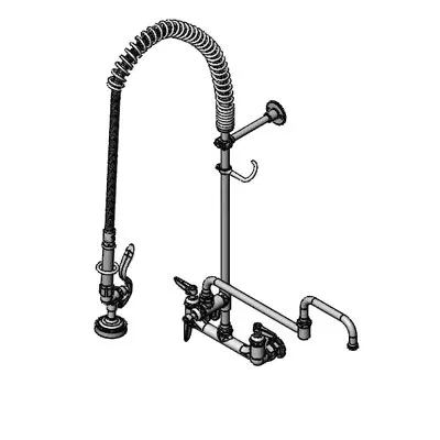 T&S Brass B-0133-18DJ-CRB Easyinstall Pre-Rinse Unit, 8" Wall Mount