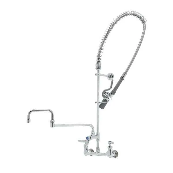 T&S Brass B-0133-18DJCRBC Easyinstall Pre-Rinse Unit, 8" Wall Mount