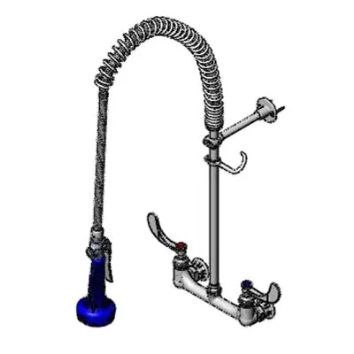 T&S Brass B-0133-CR-B08W4 Easyinstall Pre-Rinse Unit, 8" Wall Mount