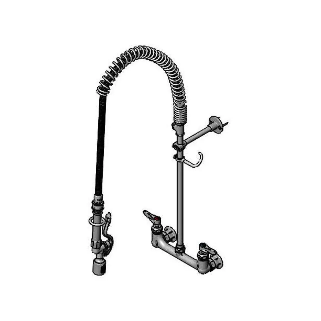 T&S Brass B-0133-CR-BJ-ST Easyinstall Pre-Rinse Unit, 8" Wall Mount