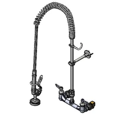 T&S Brass B-0133-CR-V-BE Easyinstall Pre-Rinse Unit, 8" Wall Mount
