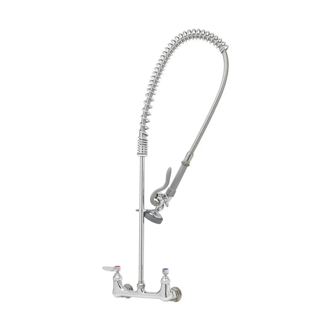 T&S Brass B-0133-CRM Easyinstall Pre-Rinse Unit, 8" Centers, Wall Mount Base