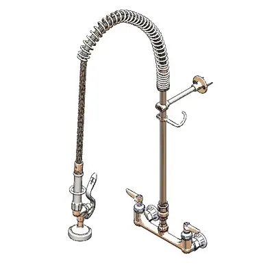 T&S Brass B-0133-V-B Easyinstall Pre-Rinse Unit, 8" Wall Mount