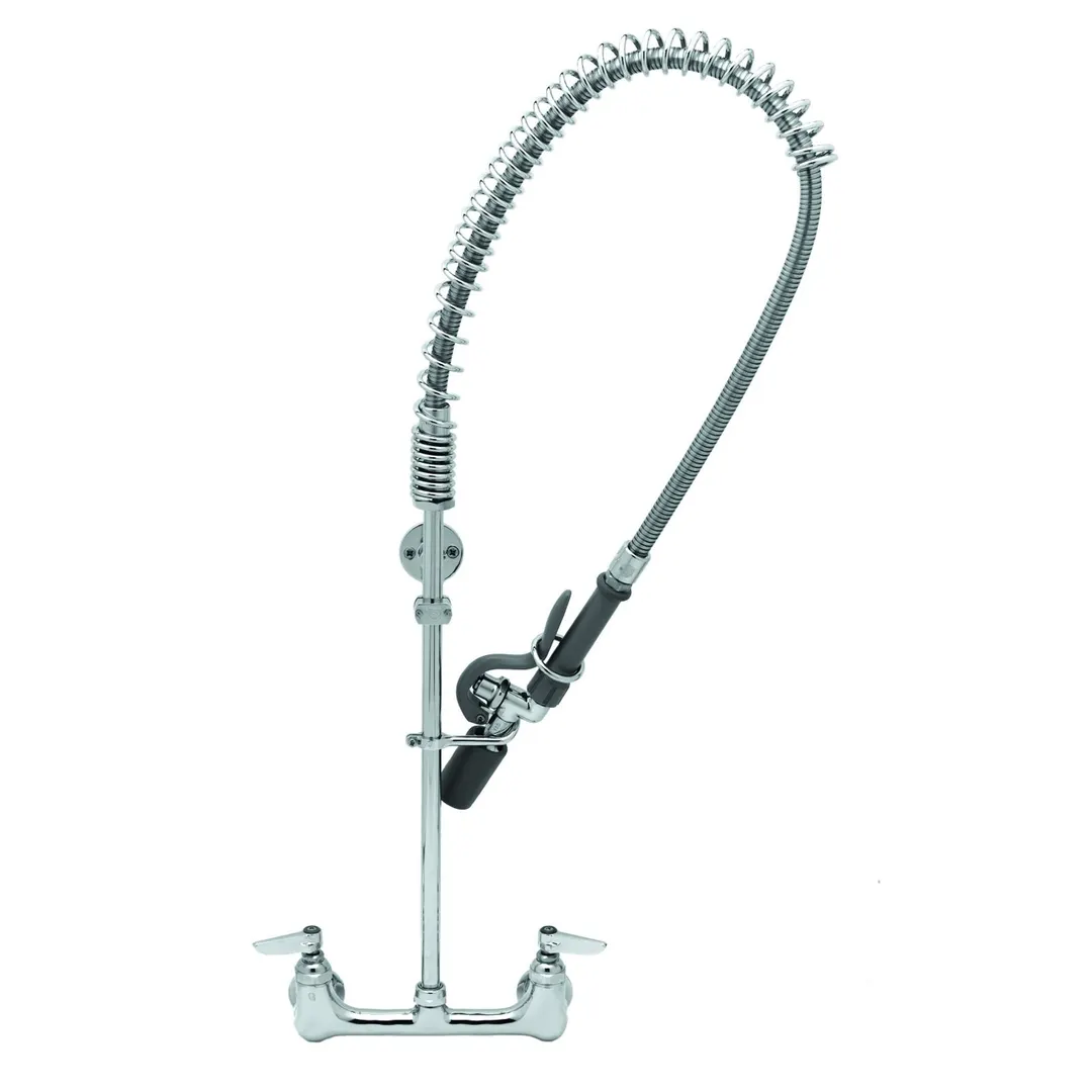 T&S Brass B-0133-V-BC Easyinstall Pre-Rinse Unit, Wall Mount Base, Spring Action