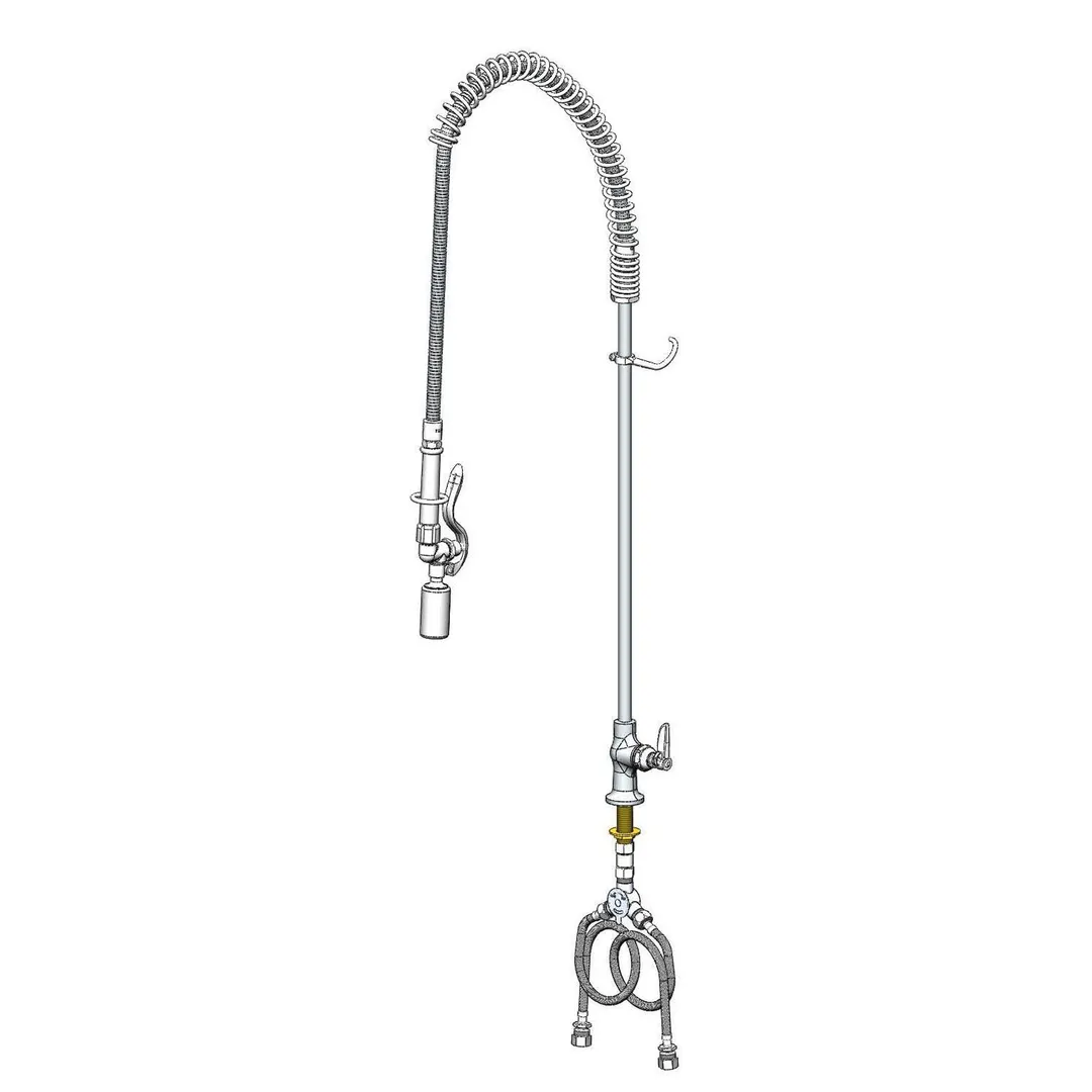 T&S Brass B-0173-C Pre-Rinse Unit, Low-Flow Spray Valve, Single Hole Deck Mount
