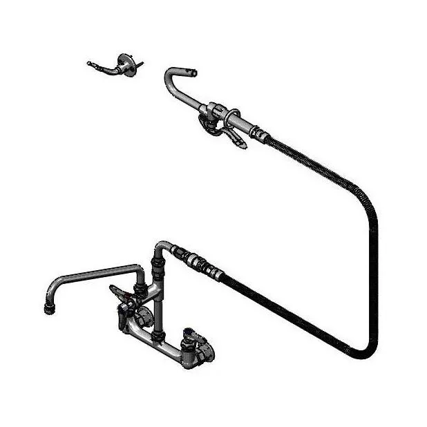 T&S Brass B-0175-A12CR-PF Double Pantry Faucet, Double Hole Base