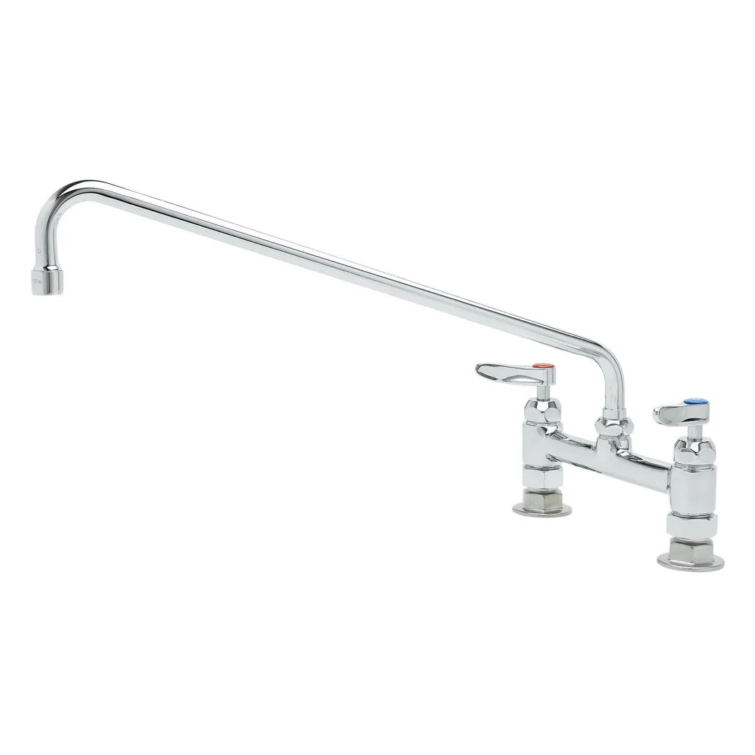 T&S Brass B-0220-CR Mixing Faucet, Deck Mount, 8" Adjustable Center
