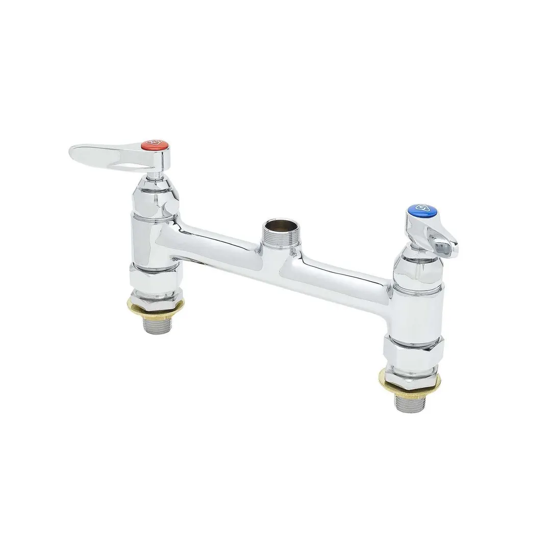 T&S Brass B-0220-LNCCM Pantry, Double, Swivel Base Faucet, 8" Centers