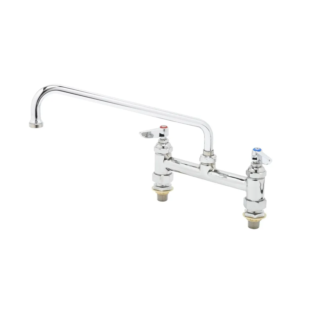 T&S Brass B-0221-CC Mixing Faucet, Deck Mount, 12" Swing Nozzle
