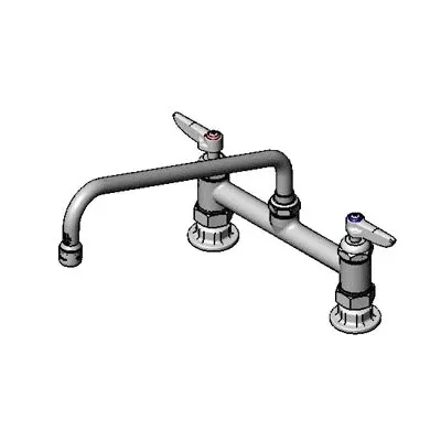 T&S Brass B-0221-CR-K-F10 Pantry Faucet, Double, Deck Mount, 8" Centers