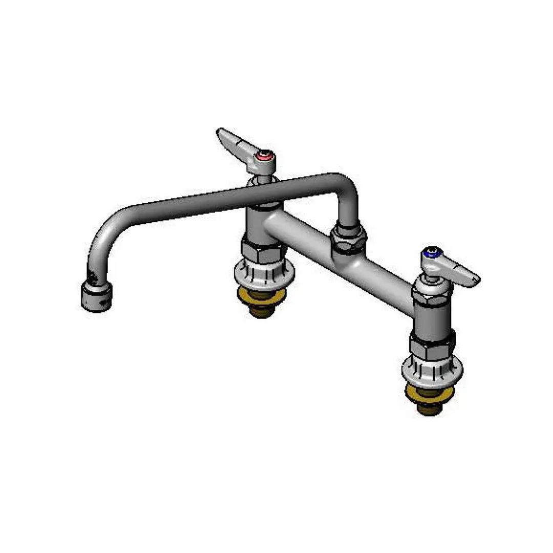 T&S Brass B-0221-CR-K-V22 Mixing Faucet, Double, Deck Mount