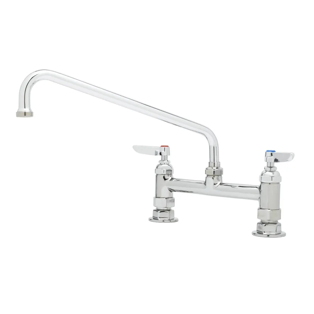 T&S Brass B-0221-CR Faucet, Cerama Cartridges, Deck Mixing Faucet