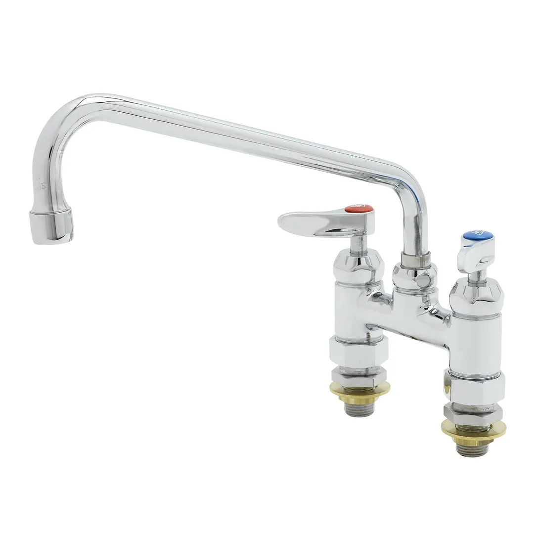 T&S Brass B-0225-61X-CCCR Double Pantry Faucet, Deck Mount, 4" Oc
