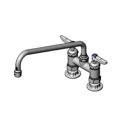 T&S Brass B-0225-CR-K-F10 Pantry Faucet, Double, 4" Deck Mount