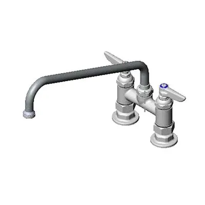 T&S Brass B-0225 Mixing Faucet, Deck Mount, 12" Swing Nozzle