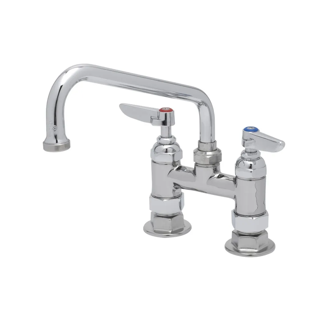 T&S Brass B-0227-CC Mixing Faucet, Deck Mount, 8" Swing Nozzle