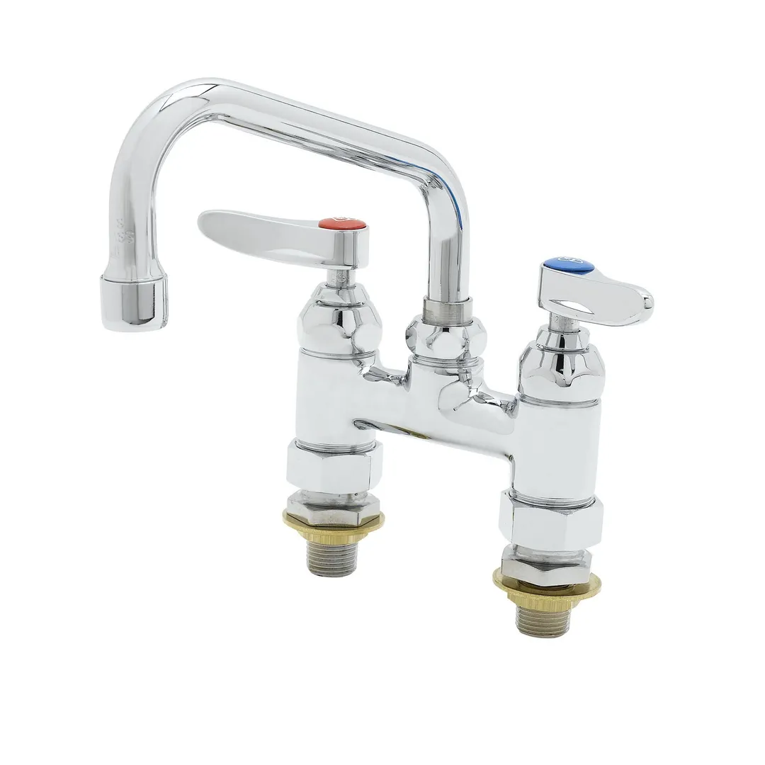 T&S Brass B-0228-CC Pantry Faucet, Double, Deck Mount, 4" Centers
