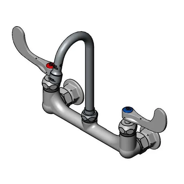 T&S Brass B-0230-187XWSC4 Faucet, 8" Wall Mount, 3-5/8" Swivel Gooseneck