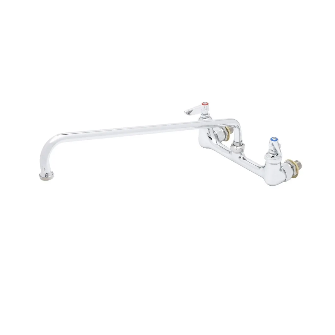 T&S Brass B-0230-CC-CR Pantry Mixing Faucet, Double, Wall Mount, 8" Centers