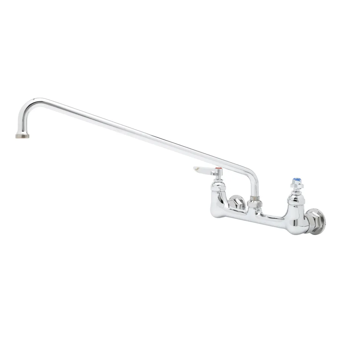 T&S Brass B-0230-CR Sink Mixing Faucet, 18" Swing Nozzle, Wall Mounted