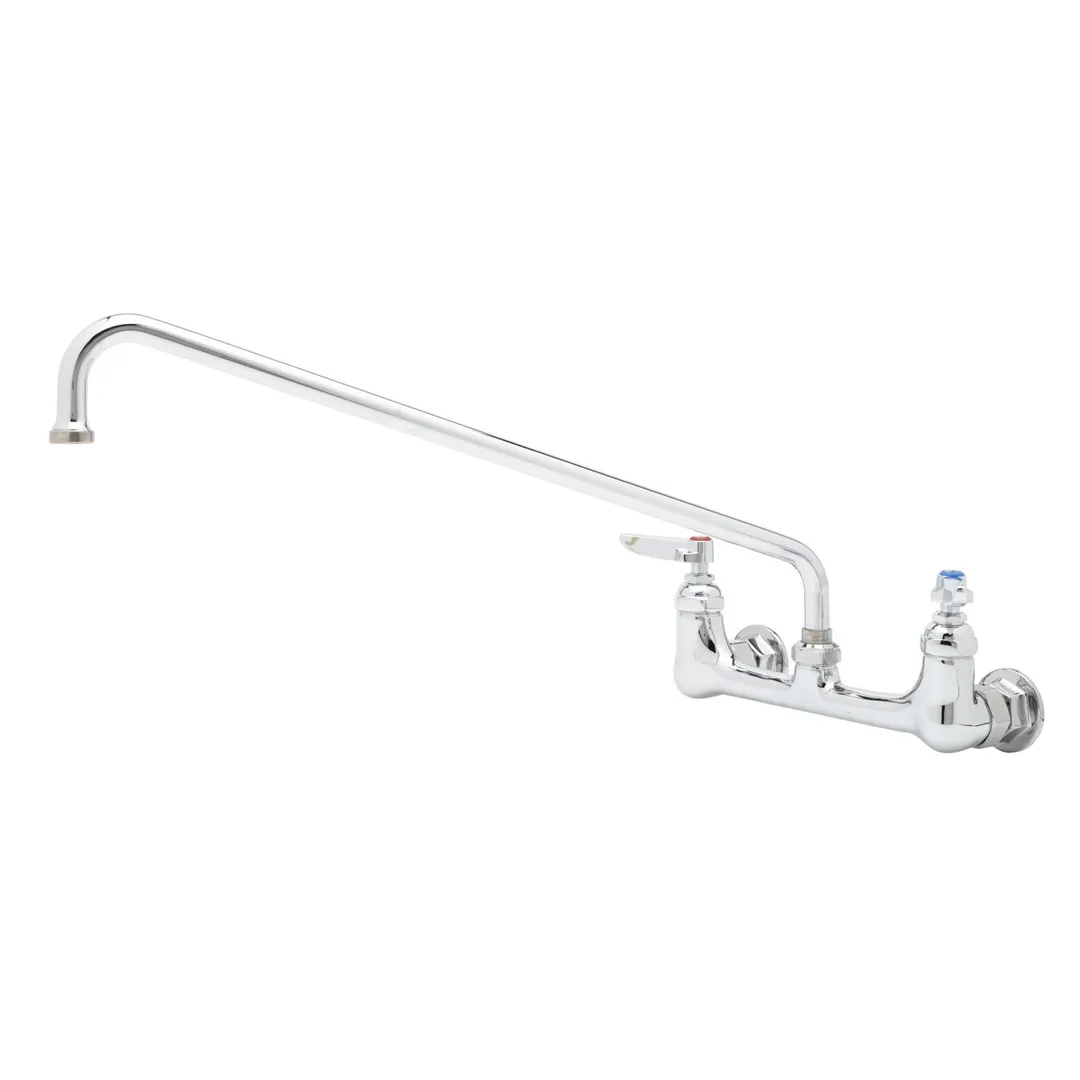 T&S Brass B-0230 Sink Mixing Faucet, 18" Swing Nozzle, Wall Mounted