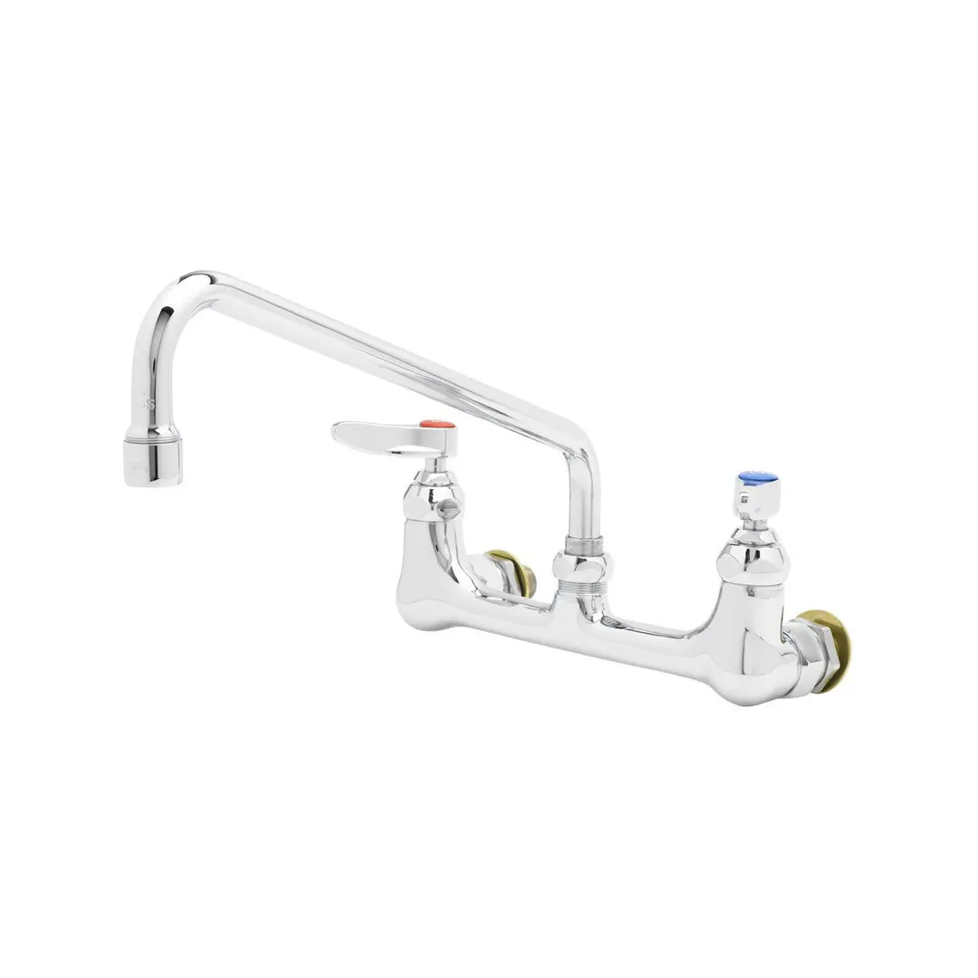 T&S Brass B-0231-CC-CRM Pantry Faucet, Double, Wall Mount, 8" Centers