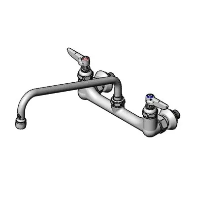 T&S Brass B-0231-EE-A22 Pantry Faucet, Double, Wall Mount, 8" Centers