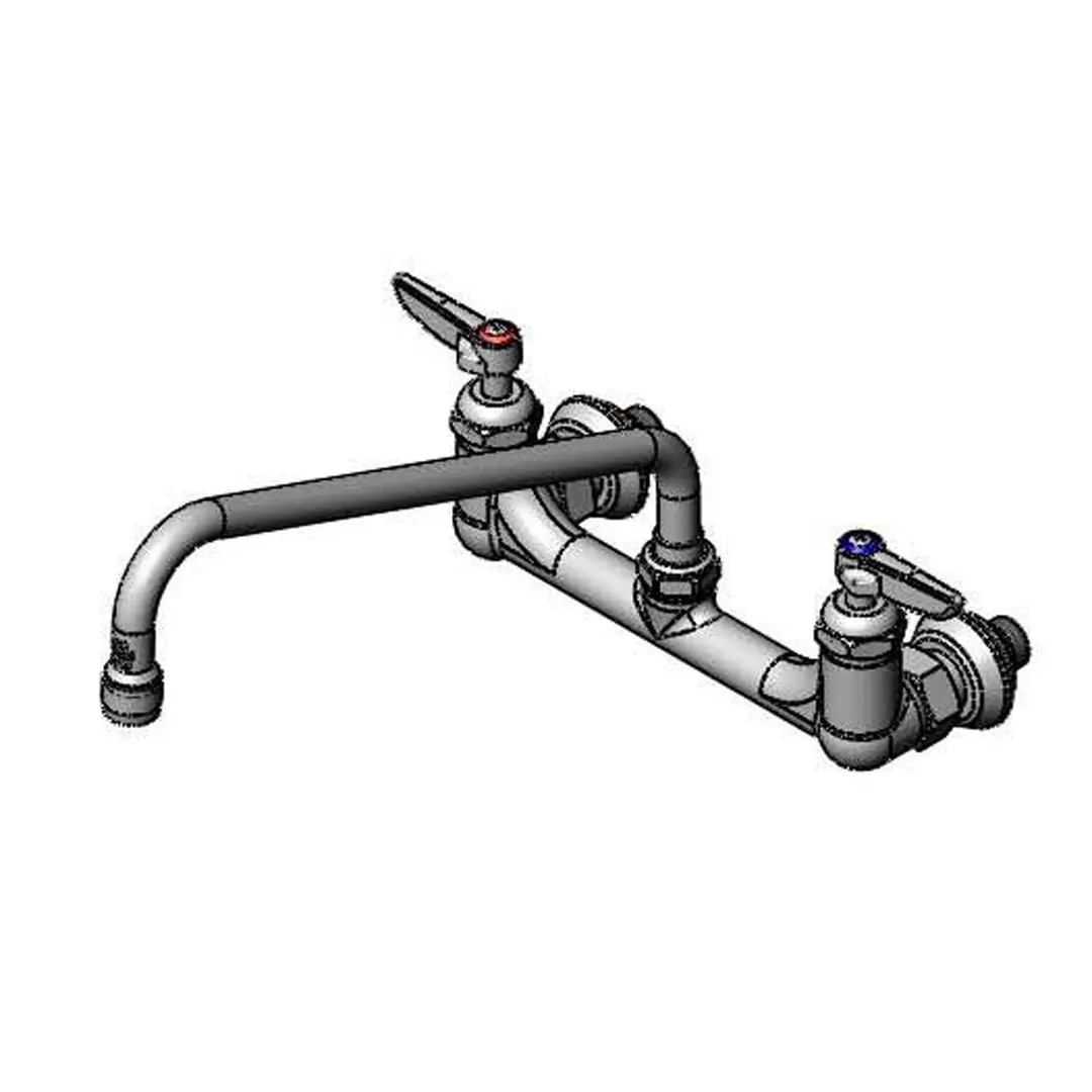 T&S Brass B-0231-EE-A22CR Pantry Faucet, Double, Wall Mount, 8" Centers