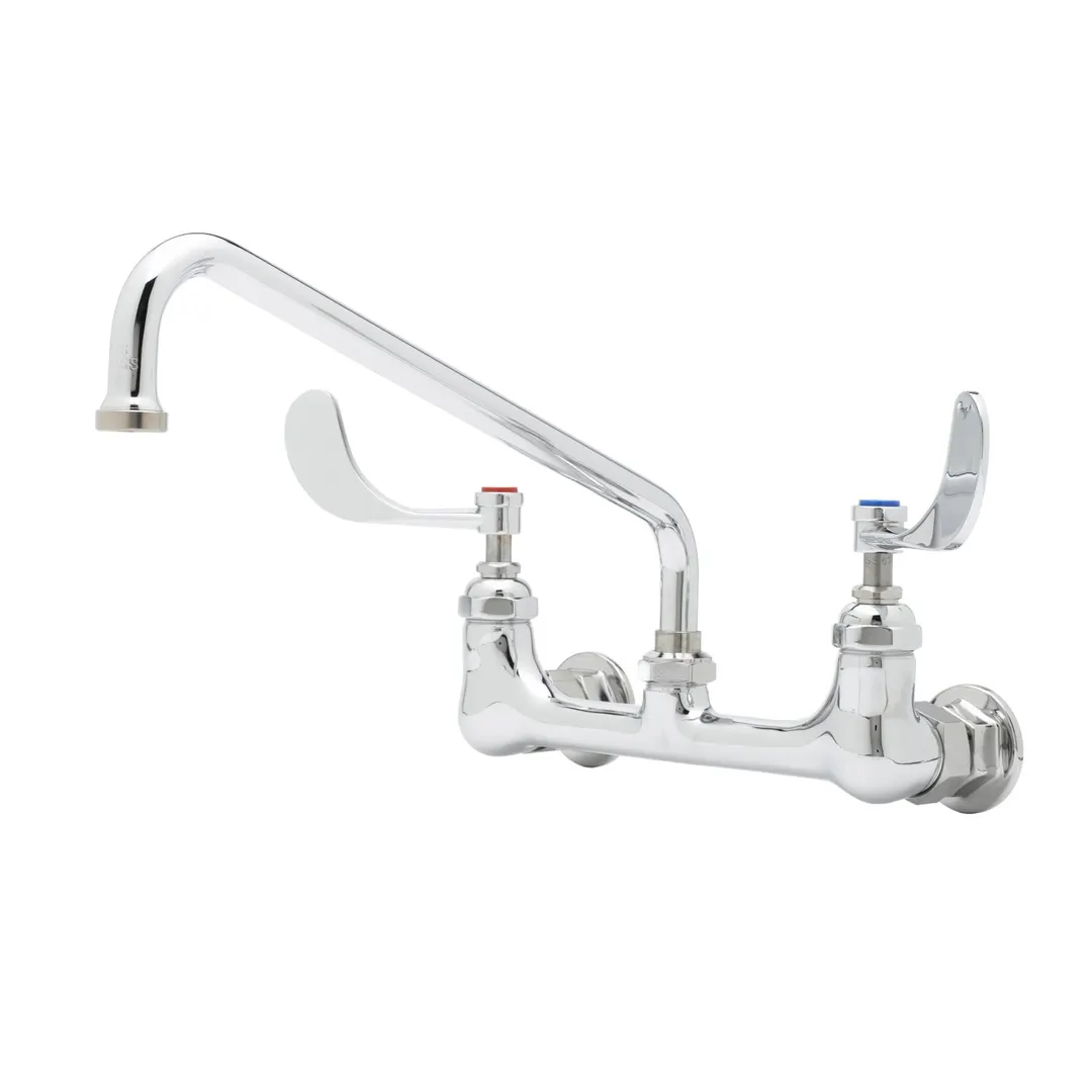 T&S Brass B-0231-WH4 Faucet, 12" Swing Nozzle (062X), Wall Mount, 8" Centers