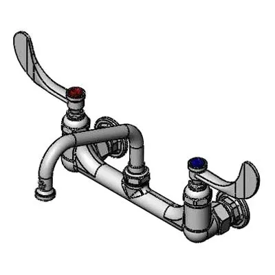 T&S Brass B-0232-WH4 Pantry Mixing Faucet, Double, Wall Mount, 8" Centers