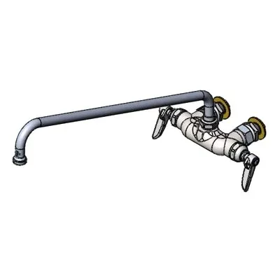 T&S Brass B-0235-CC Pantry Faucet, Double, 18" Swing Nozzle, Wall Mount