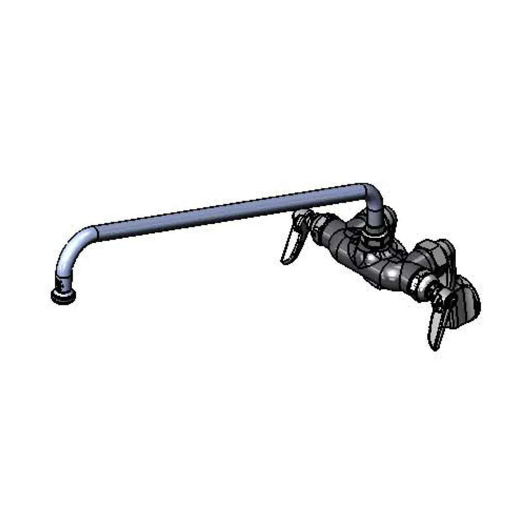 T&S Brass B-0235 Sink Mixing Faucet, 18" Swing Nozzle, Wall Mounted