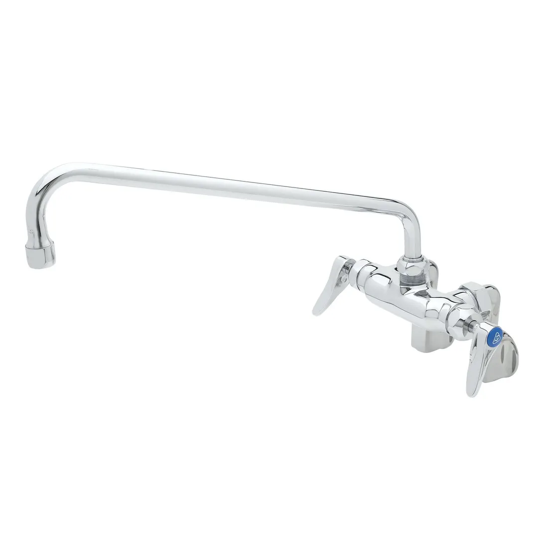 T&S Brass B-0236-CR-063X Double Pantry Faucet, Wall Mount, Adjustable Centers