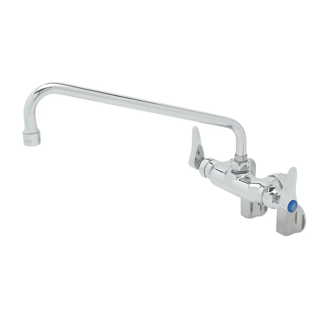 T&S Brass B-0236-CR-EK Double Pantry Faucet, Splash/Wall Mount