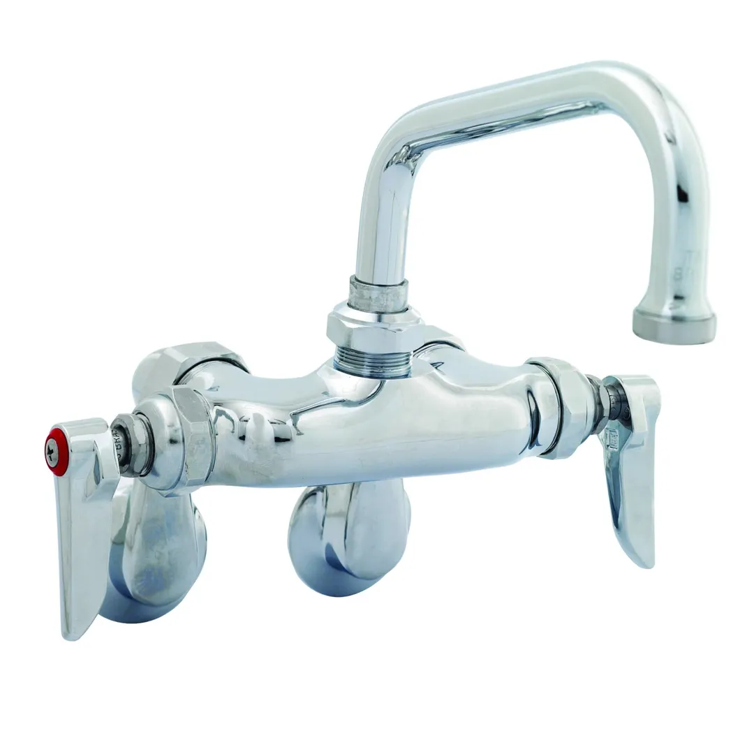 T&S Brass B-0237 Sink Mixing Faucet, 6" Swing Nozzle, Wall Mounted