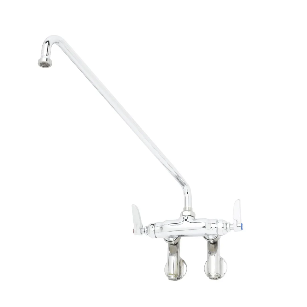 T&S Brass B-0240 Sink Mixing Faucet, 18" Swing Nozzle, Wall Mounted