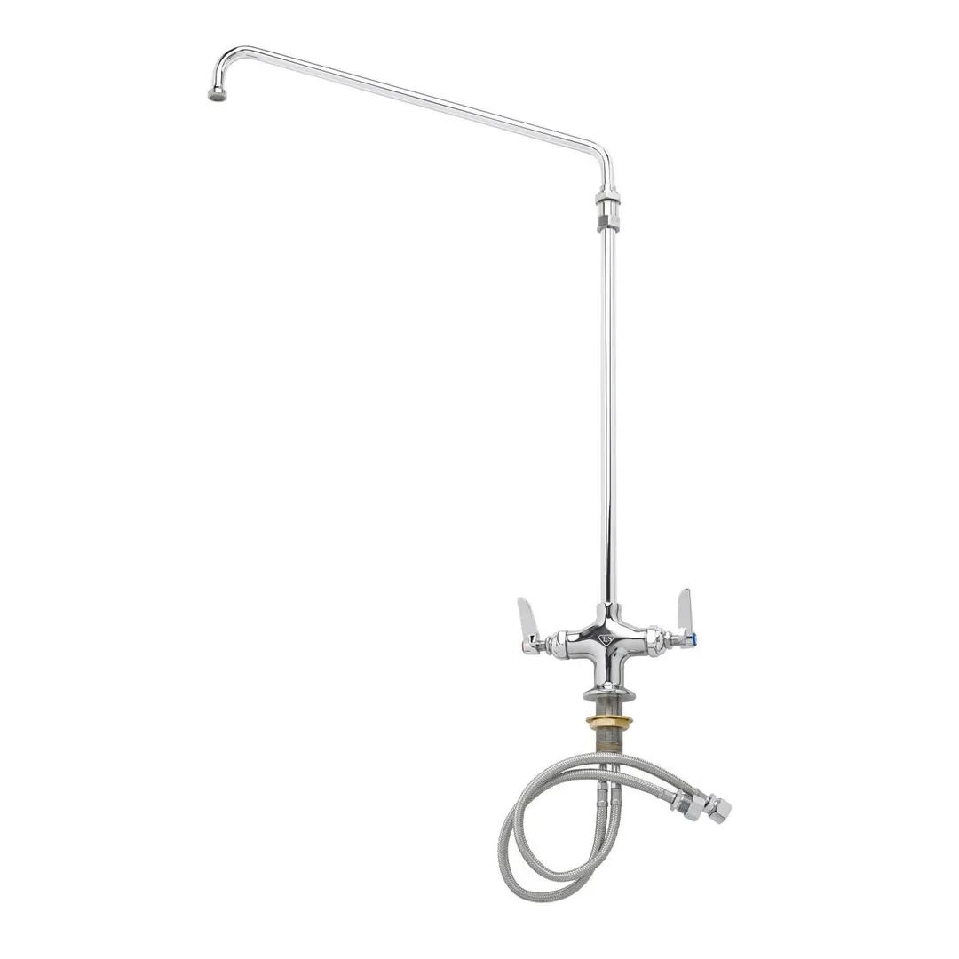 T&S Brass B-0271 Double Pantry Faucet, Elevated 12" Long Swing Nozzle