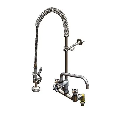 T&S Brass B-0287-427-B Big-Flo Pre-Rinse Unit, 8" Wall Mount Mixing Faucet