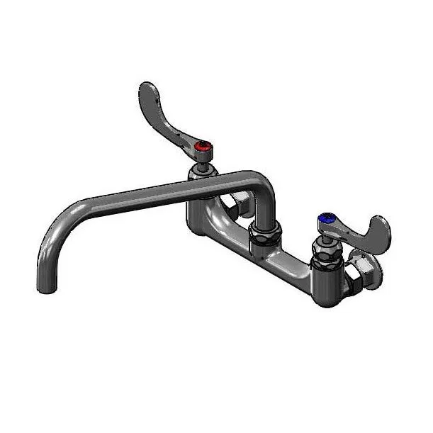 T&S Brass B-0290-14-WH4 Big-Flo Mixing Faucet, Wall Mount, 8" Adjustable Centers