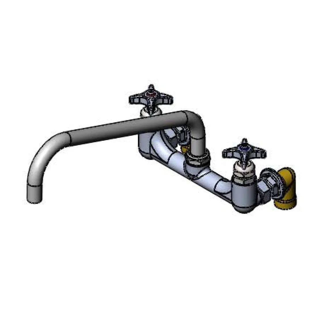 T&S Brass B-0290-BT Kettle & Pot Sink Faucet, Wall Mount, 8" Adjustable Centers