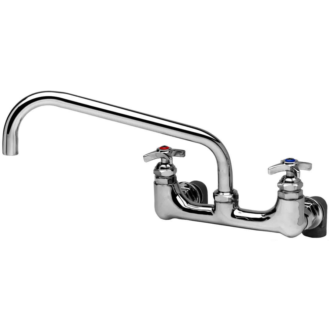 T&S Brass B-0290 Sink Mixing Faucet, Wall Mount, 8" Adjustable Centers