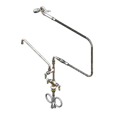 T&S Brass B-0300-A16-WD Double Pantry Faucet, B-0107-C35, Vb, B-0060-H