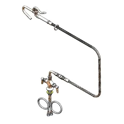T&S Brass B-0300-PF Double Pantry Faucet, Deck Mount, Single Hole, Lever Handle