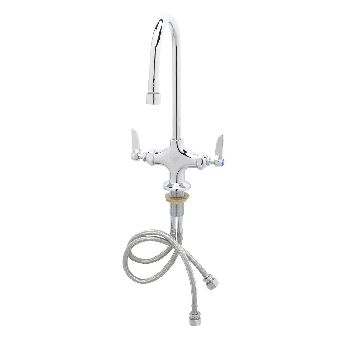 T&S Brass B-0300-VR Double Pantry Faucet, Deck Mount, Single Hole Base