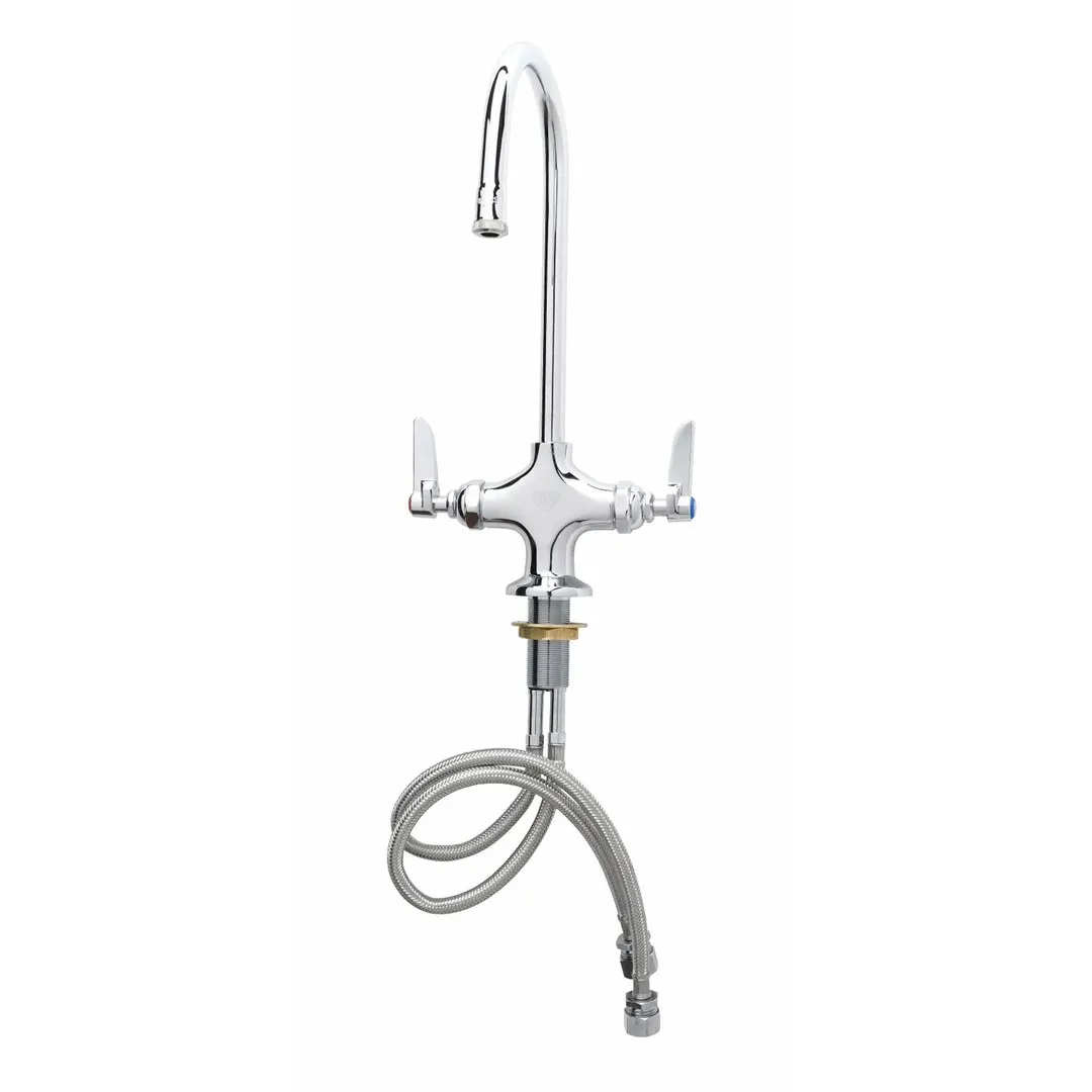 T&S Brass B-0300 Double Pantry Faucet, Deck Mount, Single Hole Base