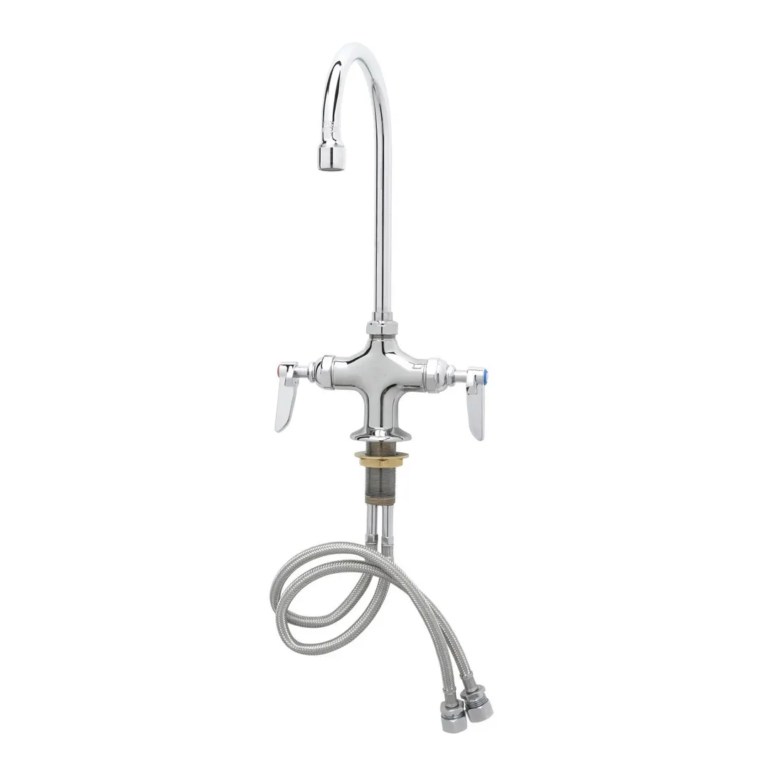 T&S Brass B-0301-01 Double Pantry Faucet, Deck Mount, Single Hole Base