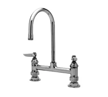 T&S Brass B-0320-M Faucet, Deck-Mount, 8" Center, Rigid Gooseneck Nozzle